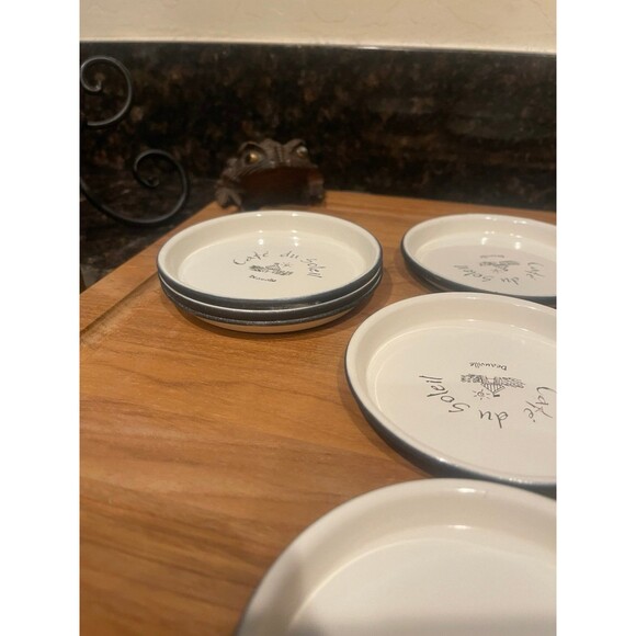 12 Enamelware Coasters “Cafe du Soleil” - Picture 8 of 10